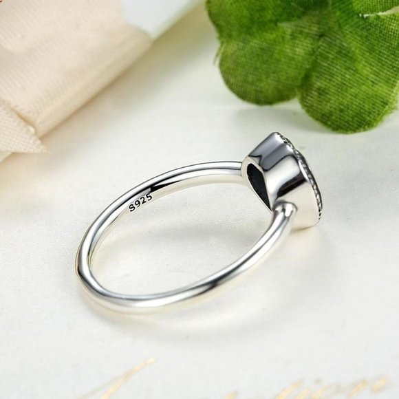 🍂 925 Silver Sparkling Love Heart Cut CZ Ring for Women, FB16FA1165 - Picture 6 of 6